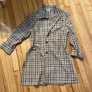 Vintage Lightweight Plaid Trench